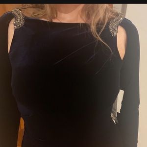 Brand new navy blue velvet dress size 10